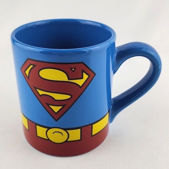Superman Suit DC Comics Ceramic Mug Blue Red Yellow Collectible - Picture 2 of 9